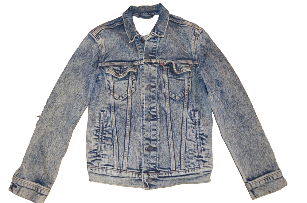Vintage Levi's Acid Wash Denim Trucker Jacket Blue Jean Size Small S 80s 90s